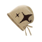 Custom Irregular Star Jacquard Drawstring Roll Cuff Knit Bucket Hat