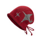 Custom Irregular Star Jacquard Drawstring Roll Cuff Knit Bucket Hat