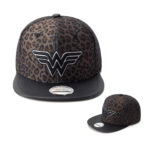 custom leopard print flat brim cap with flat embroidery