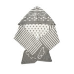 custom reversible knit hooded scarf wing dot stripe jacquard wrap hat