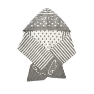 custom reversible knit hooded scarf wing dot stripe jacquard wrap hat