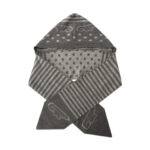 custom reversible knit hooded scarf wing dot stripe jacquard wrap hat
