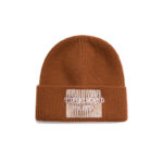 Custom Ribbed Cuffed Knit Beanie Square Block Letter Embroidery Hat