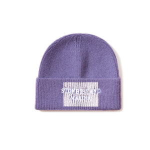 Custom Ribbed Cuffed Knit Beanie Square Block Letter Embroidery Hat