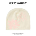custom sun & abstract floral fuzzy knit beanie