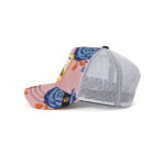 custom trucker cap with butterfly embroidery & edge trim