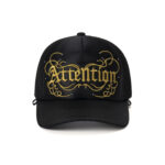 custom trucker cap with flat embroidery & rhinestones