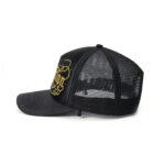 custom trucker cap with flat embroidery & rhinestones