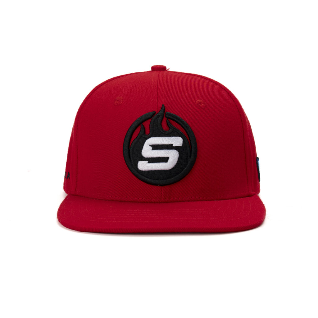custom trucker cap with leather patch and decorative cord