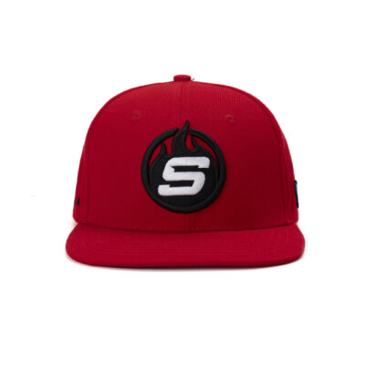 custom trucker cap with leather patch and decorative cord