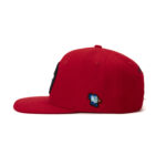 custom trucker cap with leather patch and decorative cord