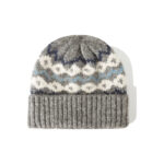 custom vintage wool blend fair isle pattern knitted skull cap, thick rib fold cuff winter beanie