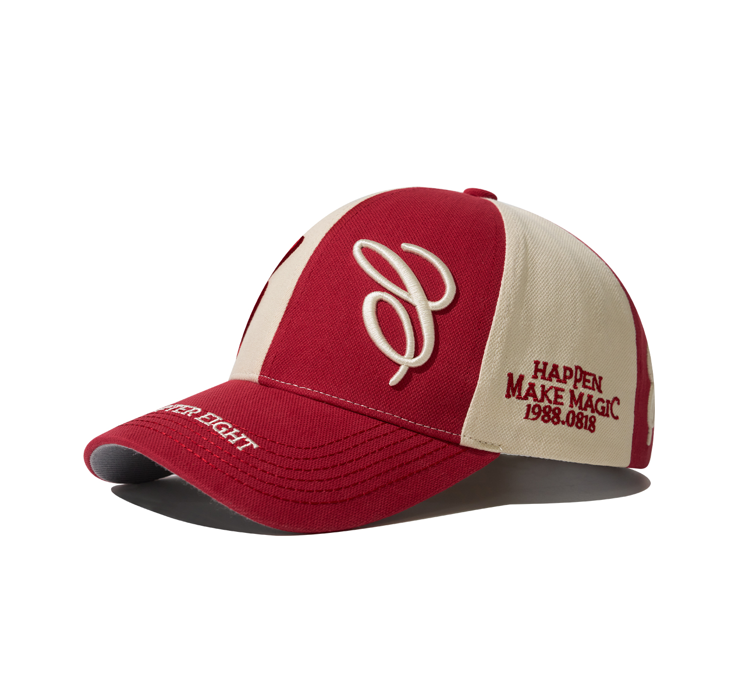 two tone split custom 3d embroidery baseball cap
