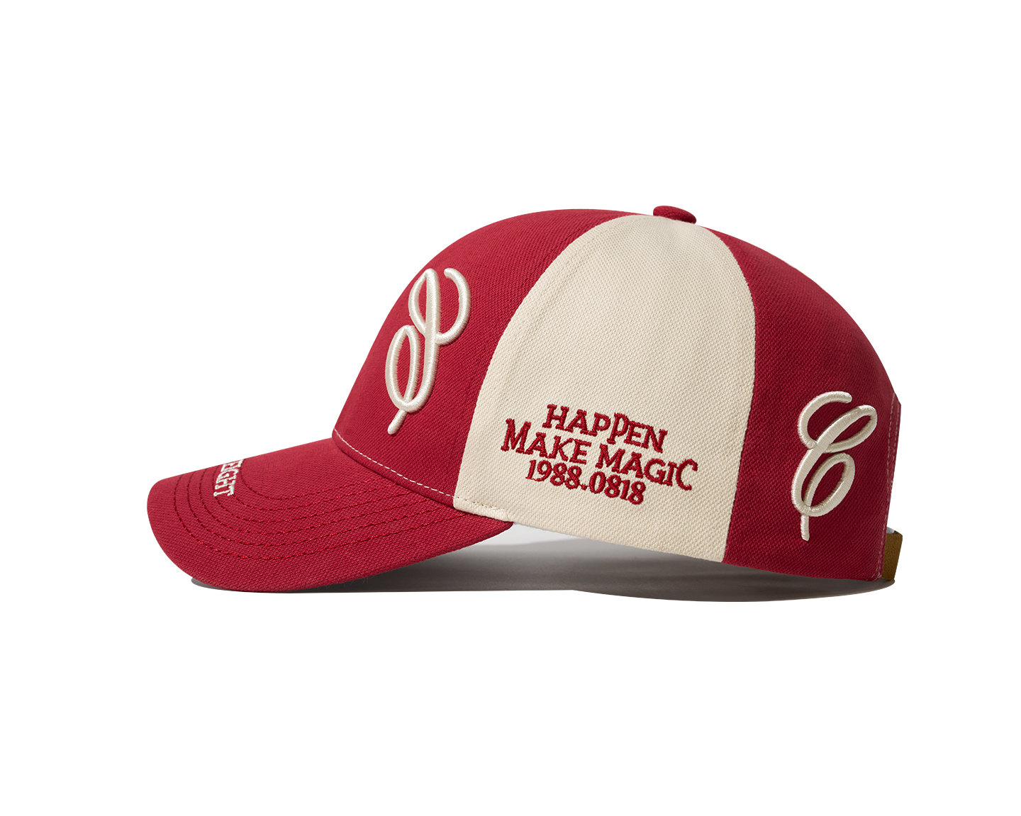 two tone split custom 3d embroidery baseball cap