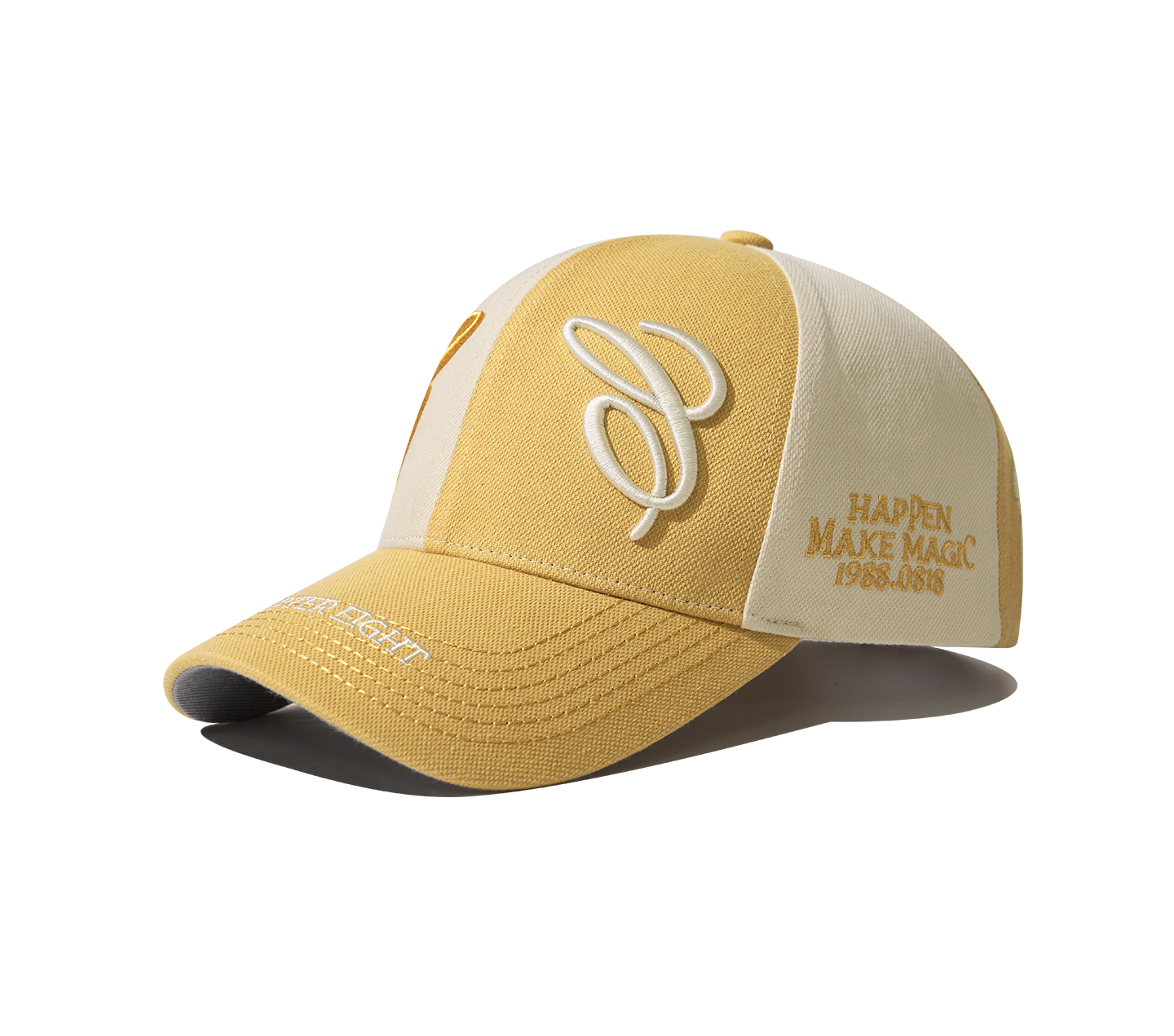 two tone split custom 3d embroidery baseball cap