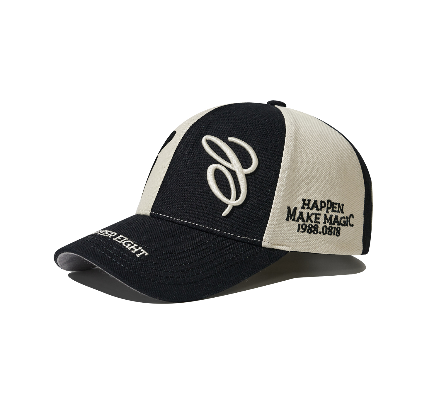 two tone split custom 3d embroidery baseball cap