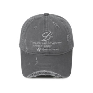 custom frayed & ripped embroidered baseball cap