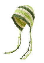 custom 3 tone coffee beige hand crochet knitted ear protection bonnet, hollow mesh stitch, multi bead knit string ties vintage outdoor hat