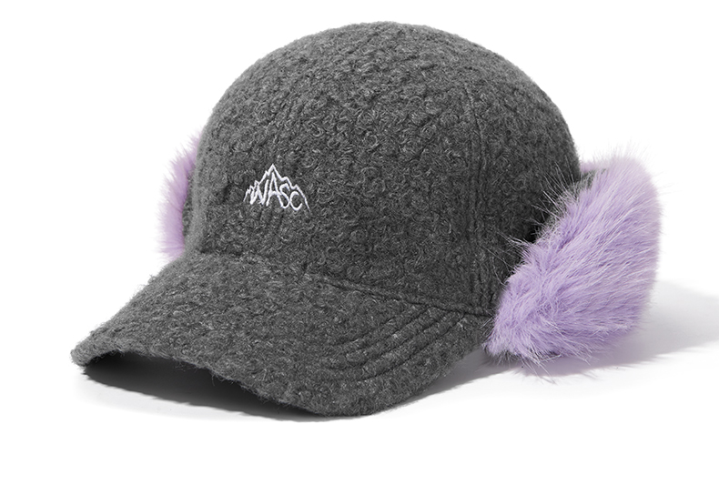 custom logo embroidered ear flap plush knit beanie