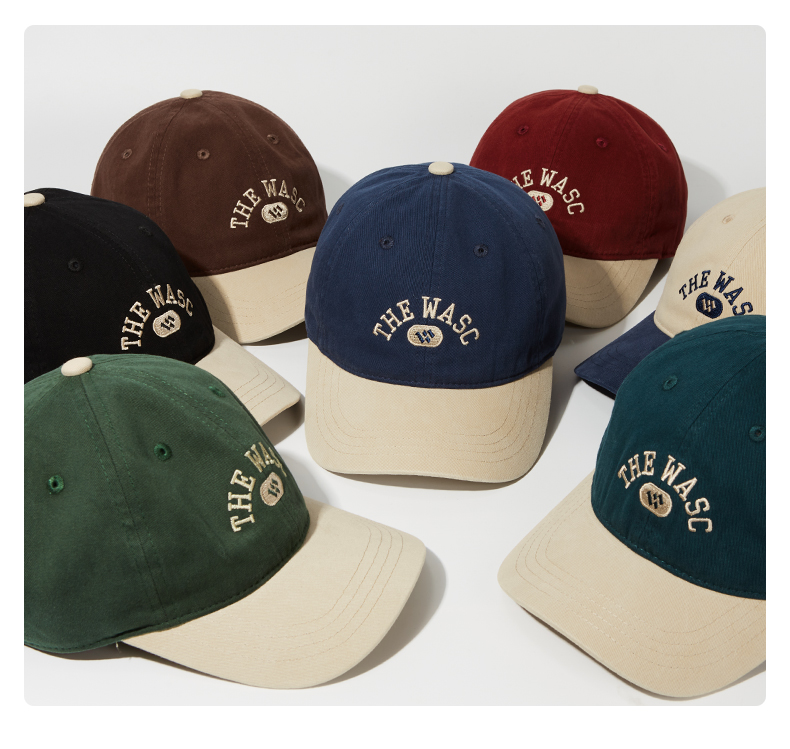 custom color block brim embroidered baseball cap