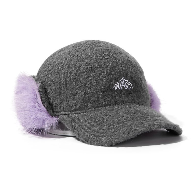 custom logo embroidered ear flap plush knit beanie