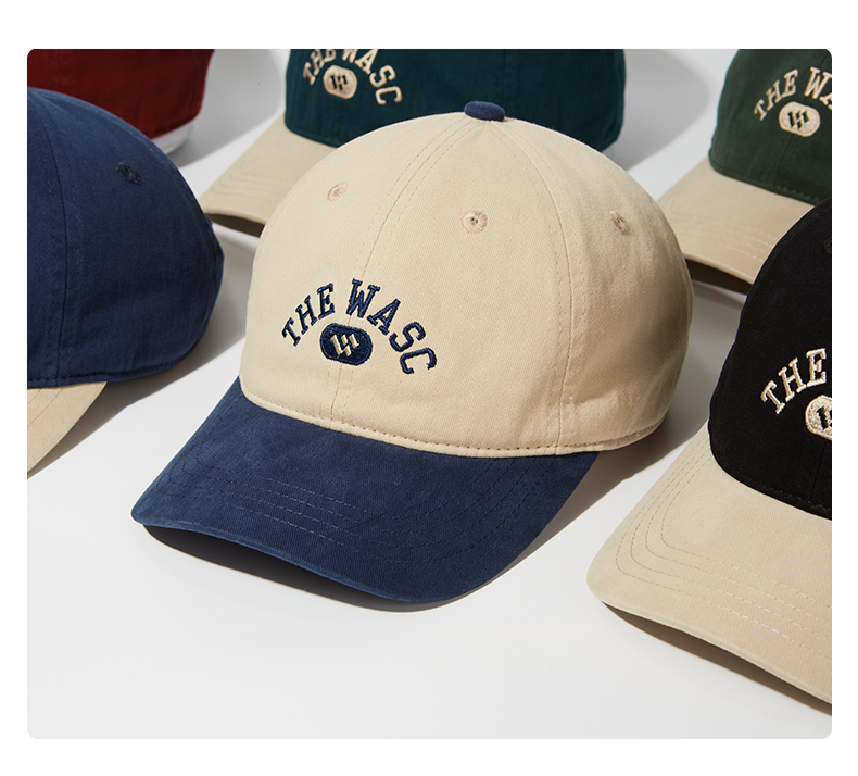 custom color block brim embroidered baseball cap