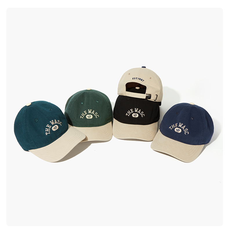 custom color block brim embroidered baseball cap