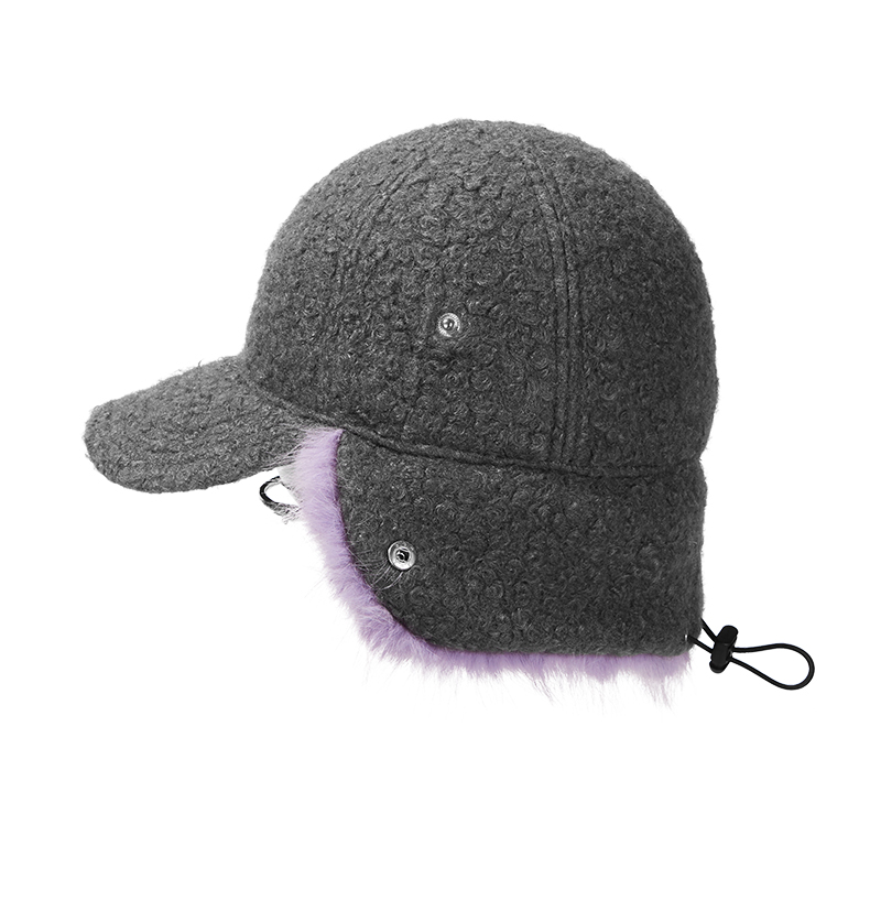 custom logo embroidered ear flap plush knit beanie