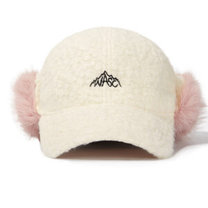 custom logo embroidered ear flap plush knit beanie