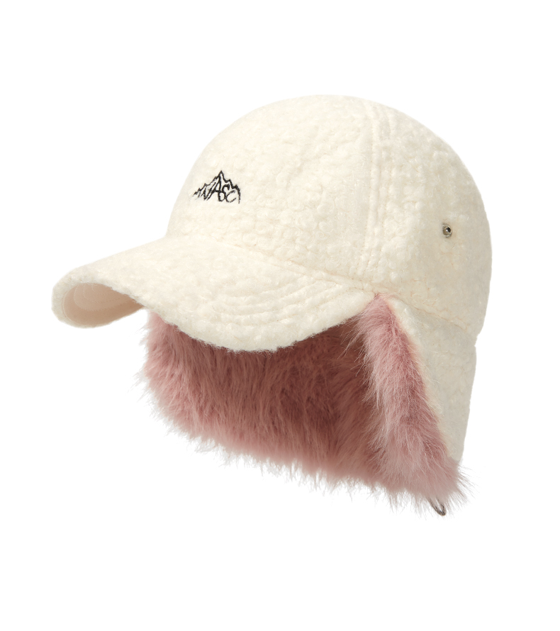 custom logo embroidered ear flap plush knit beanie