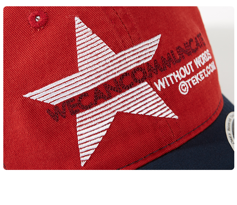 custom star color contrast embroidered baseball cap