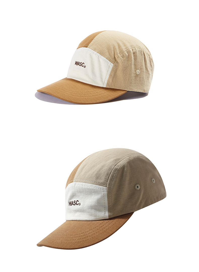 custom color block baseball cap with embroidered logo on brim