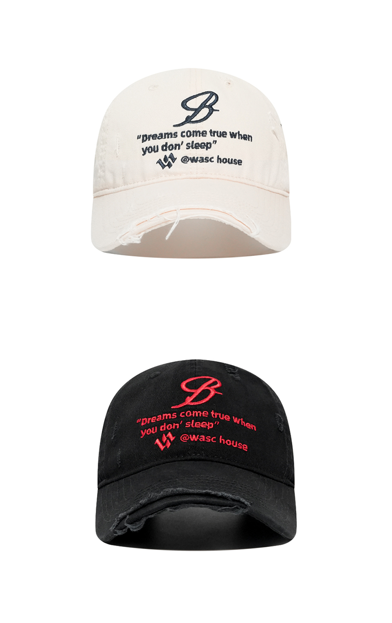 custom frayed & ripped embroidered baseball cap