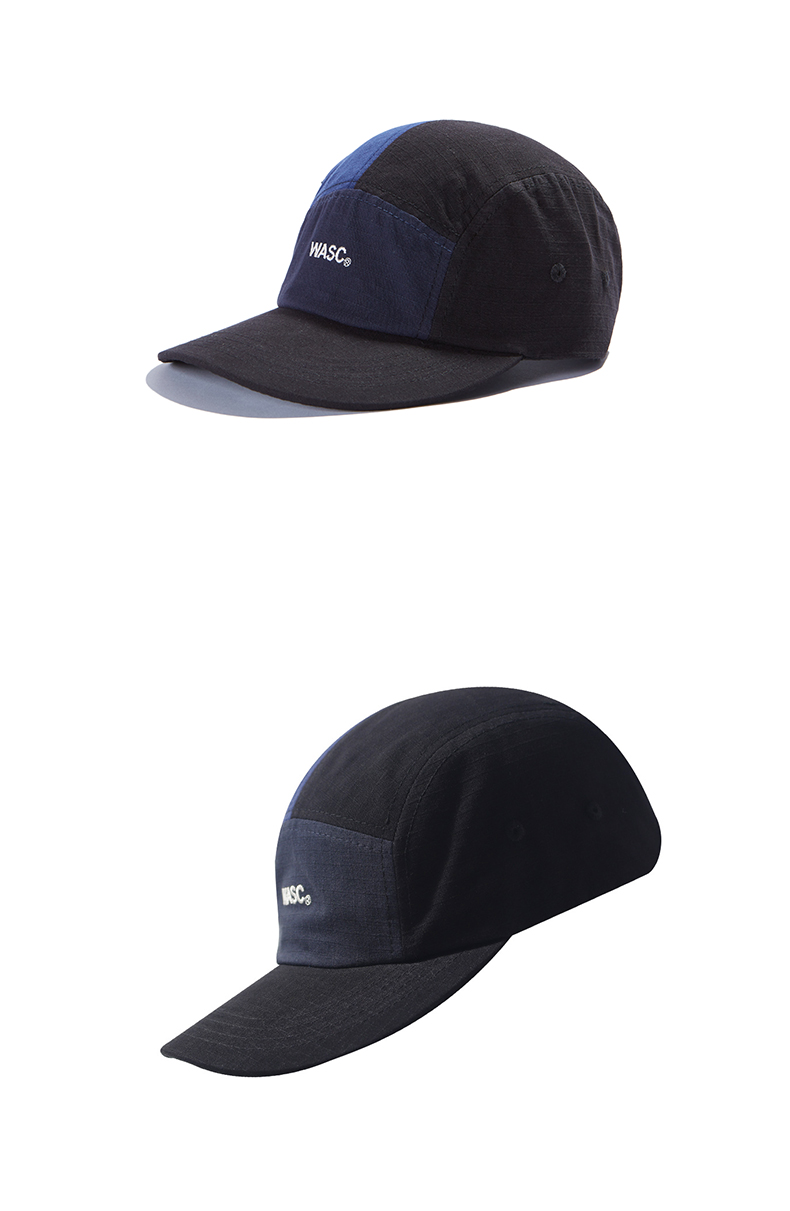 custom color block baseball cap with embroidered logo on brim
