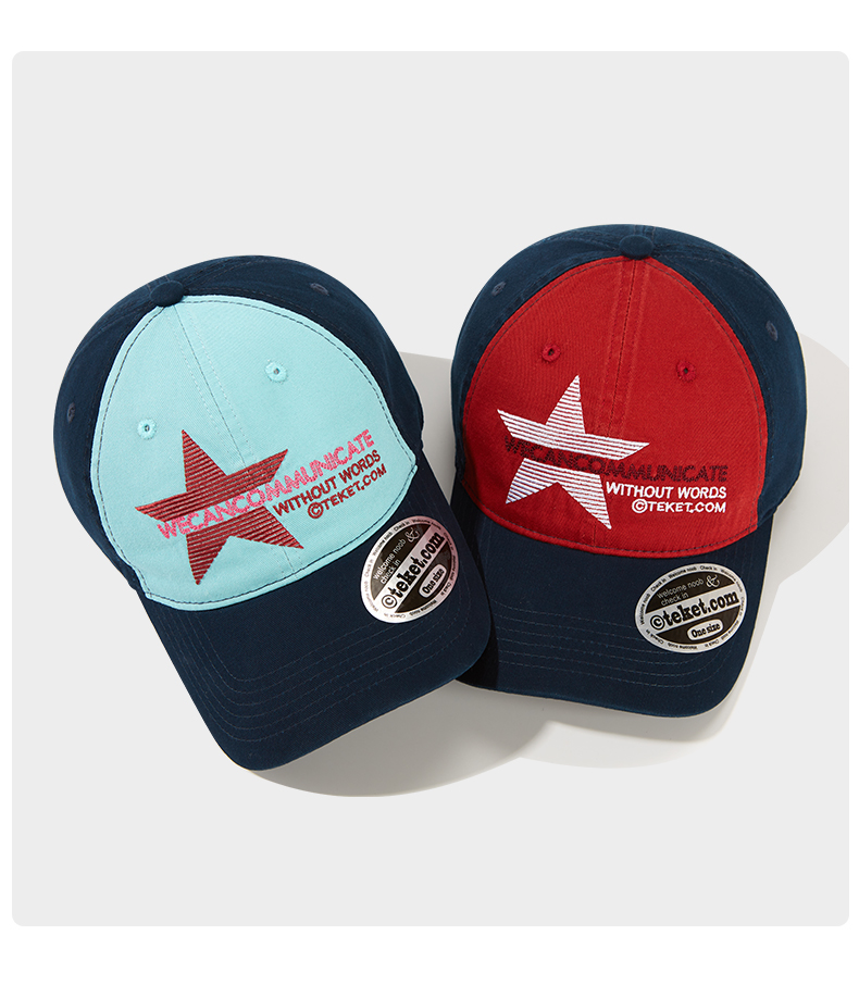 custom star color contrast embroidered baseball cap