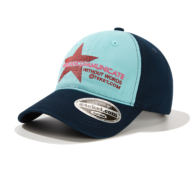 custom star color contrast embroidered baseball cap