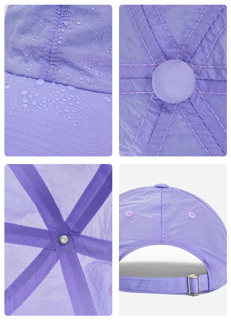 custom solid color minimalist quick dry waterproof uv protection baseball cap