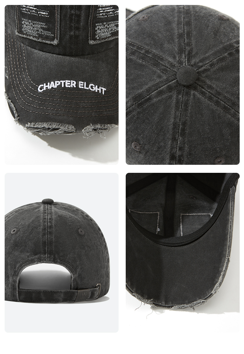 custom vintage frayed ripped distressed patched baseball cap