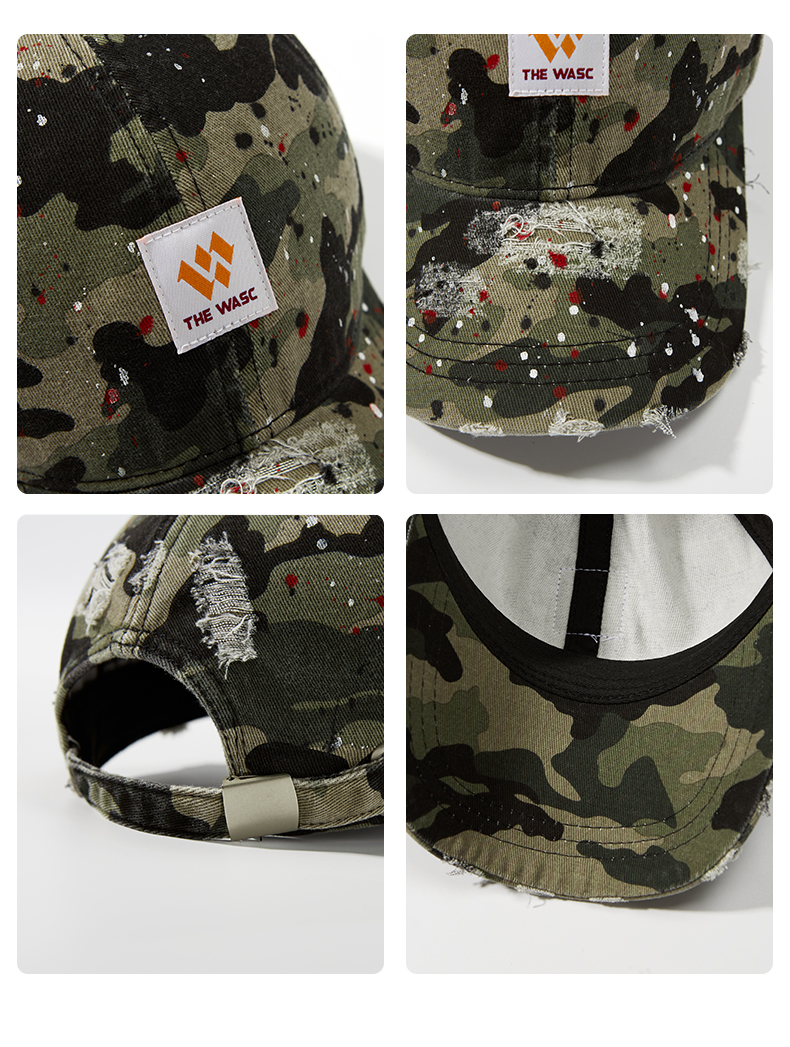 custom ink splatter ripped frayed distressed baseball cap