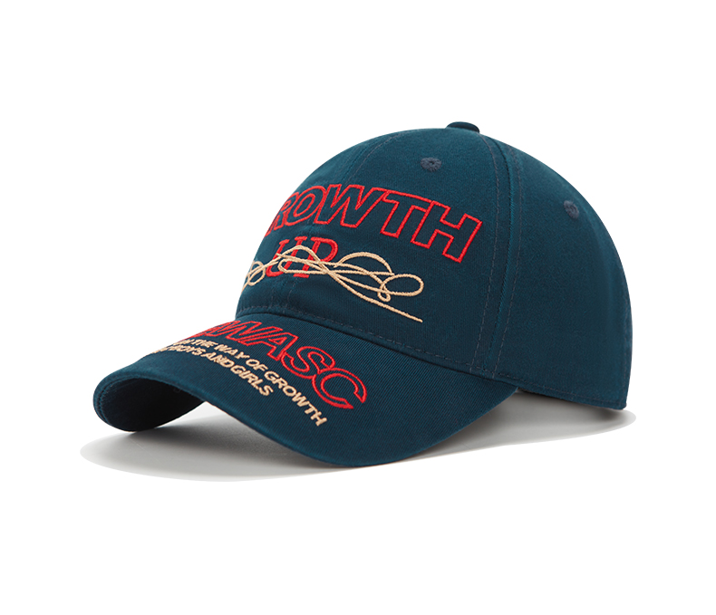 custom red yellow color contrast embroidery sun protection baseball cap
