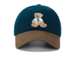 custom color block bear embroidery baseball cap