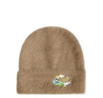 custom embroidered logo fuzzy knit beanie