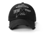 custom ripped frayed distressed embroidered baseball cap