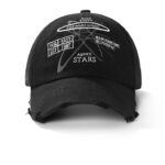 custom ripped frayed distressed embroidered baseball cap