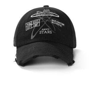 custom ripped frayed distressed embroidered baseball cap