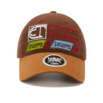 custom color contrast letter embroidery baseball cap with color block brim