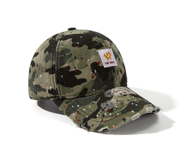 custom ink splatter ripped frayed distressed baseball cap