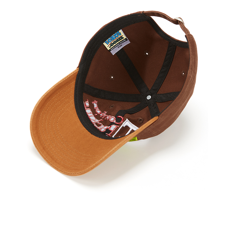 custom color contrast letter embroidery baseball cap with color block brim