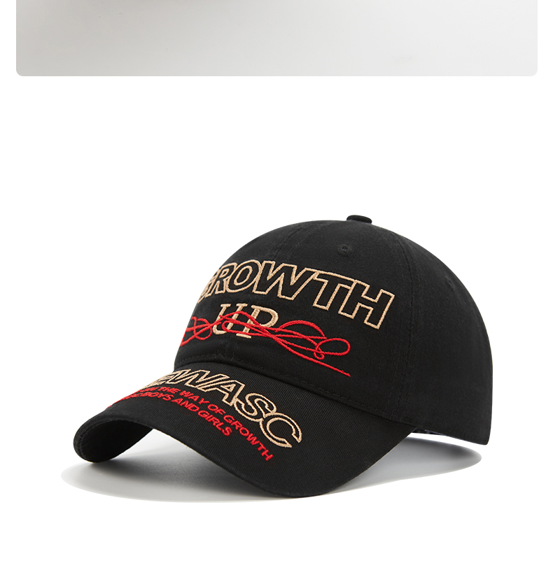 custom red yellow color contrast embroidery sun protection baseball cap