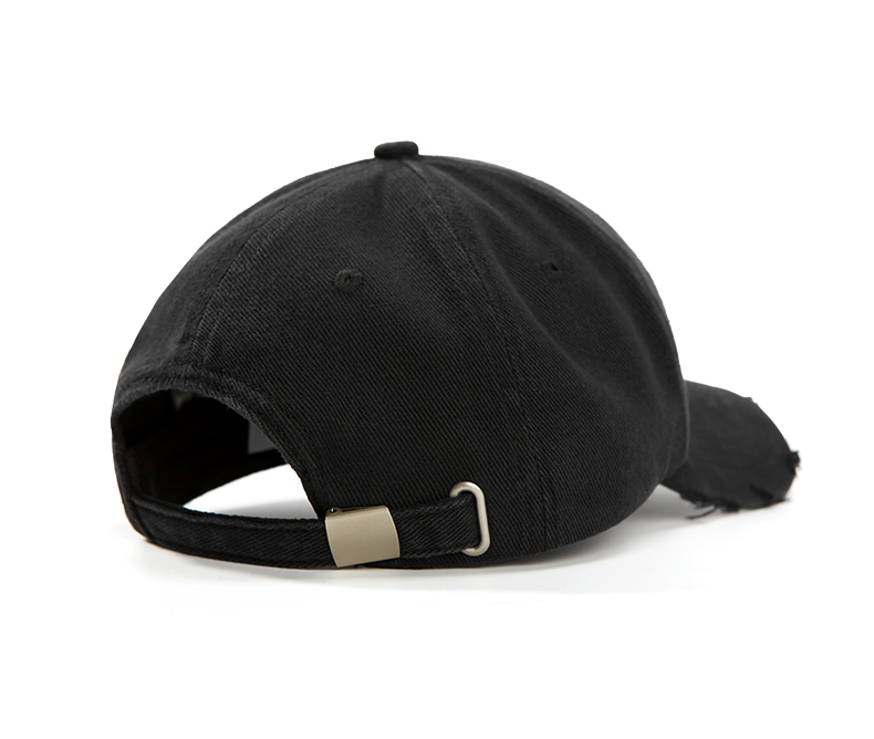 custom ripped frayed distressed embroidered baseball cap